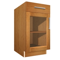 1 glass door 1 drawer base cabinet (interior will the match wood type and finish chosen for the face of the cabinet)