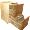 2 drawer base cabinet with 2 hidden rollouts above each drawer box