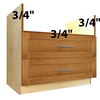 2 drawer rangetop base cabinet