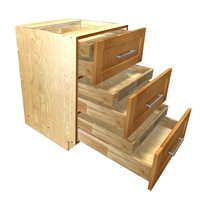 3 drawer base cabinet (EQUAL HEIGHT) with 3 hidden rollouts above each drawer box