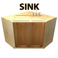 45 degree base SINK cabinet
