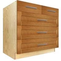 5 drawer with split top base cabinet
