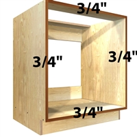 0 door base appliance case with standard toe kick and deck